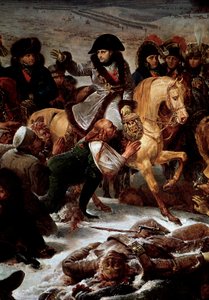 Preussin ja Puolan kampanja (1806-1807): "" Napoleon I (1769-1821) Eylaun taistelukentällä 9.2.1807"" Yksityiskohta. Antoine Jean Grosin (1771-1835) maalaus 1808 su. 5,21x7,84 m Pariisi, Musee du Louvre tekijältä Antoine Jean Gros