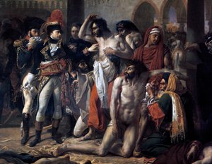 Napoleon Bonaparte vierailee Jaffan ruttokohtauksessa 11. maaliskuuta 1799, 1804.