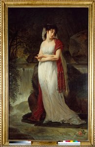 Postuumi muotokuva Christine Boyerista (1776-1800) Lucien Bonaparten ensimmäinen nainen Antoine Jean Grosin (1771-1835) maalaus 1800-luvun su. 2,14x1,34 m. tekijältä Antoine Jean Gros