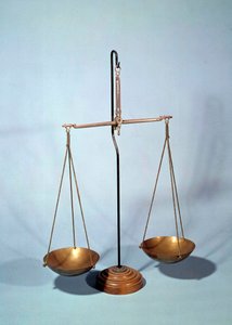 Mittauslaite: vaaka Antoine Louis Lavoisier (1746-1794), ranskalainen kemisti tekijältä Antoine Laurent de Lavoisier