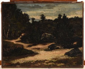 Ranska: Chemin sableux en forêt de Fontainebleau tekijältä Antoine Louis Barye