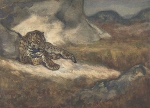 Leopardi makuulla, 1810-75. tekijältä Antoine Louis Barye