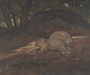 Nukkuva norsu, 1810-75. tekijältä Antoine Louis Barye