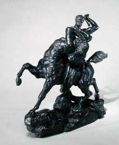 Theseus taistelee kentauribienoria vastaan (pronssi) (edestä) tekijältä Antoine Louis Barye