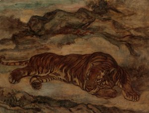 Tiger in Repose, ca. 1850-65. tekijältä Antoine Louis Barye