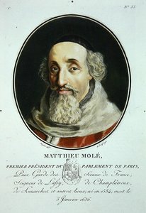 Matthieu Mole teoksesta "Muotokuvia suurista miehistä, maineikkaista naisista ja ikimuistoisista Ranskan aiheista, kaiverrettu ja painettu värillisesti", julkaisija Pierre Blin tekijältä Antoine Louis Francois (after) Sergent Marceau