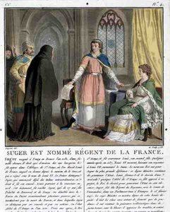 Abbot Suger (1082-1152) on nimetty Ranskan valtionhoitajaksi, 1788 tekijältä Antoine Louis Francois Sergent Marceau