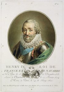 Henri IV:n, Ranskan ja Navarran kuninkaan (1553-1610) muotokuva Riden kaivertamana