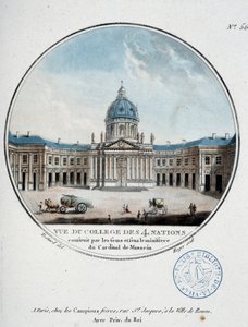 Näkymä Collège des Quatre Nations -instituuttiin (Institut de France) - "" Kuvankauniit näkymät Pariisin päärakennuksista", kirjoittaja kersantti tekijältä Antoine Louis Francois Sergent Marceau