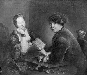Kuparinkaivertaja Georg Friedrich Schmidtin ja hänen puolisonsa Dorothea Luisen, o.s. Videbant, muotokuva tekijältä Antoine Pesne