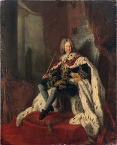 Kuningas Frederick I hopeavaltaistuimella, noin 1712.
