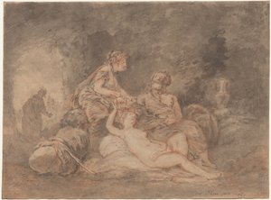 Loot ja hänen tyttärensä, 1756. tekijältä Antoine Pesne