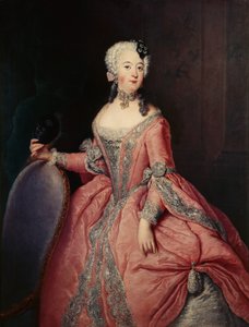 Muotokuva Luise Ulrike Prinzessin von Preußenista (1720-1782) mit Maske in der Hand