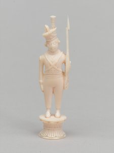 Valkoinen sotilas, shakkinappula, Intia, 1820 noin tekijältä Antoine Verard