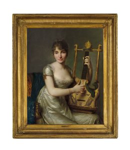 Madame Larmoyerin muotokuva, kolme neljäsosaa, lyyra