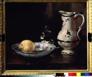 Asetelma. Antoine Vollonin (1833-1900) maalaus. Öljy kankaalle, 38 x 46 cm. 1800-luvun ranskalaista taidetta. Pushkinin taidemuseo, Moskova.