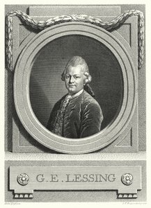 Gotthold Ephraim Lessing, saksalainen valistus; filosofi, kirjailija ja dramaturgi (kaiverrus) tekijältä Anton (after) Graff
