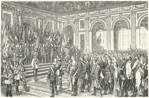 Preussilainen Wilhelm I julisti Versaillesissa Saksan keisariksi tekijältä Anton Alexander von (after) Werner
