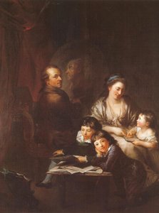 Taiteilijan perhe ennen Johann Georg Sulzerin muotokuvaa. tekijältä Anton Graff