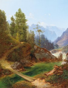 Näkymä korkeille Alpeille lähellä Weichselbodenia Steiermarkissa. tekijältä Anton Hansch