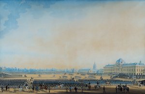 Lippujen ja kansalliskaartin jako, Champ-de-Mars, 7. syyskuuta 1814 (akvarelli)