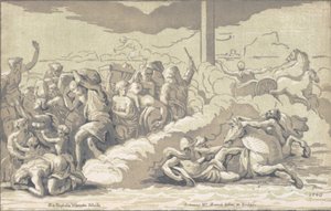 Israelilaiset ylittävät Punaisenmeren, n. 1740.