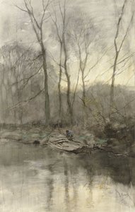 Metsän reuna veden päällä tekijältä Anton Mauve