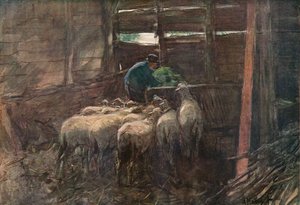 Navetan sisustus, 1800-luku tekijältä Anton Mauve