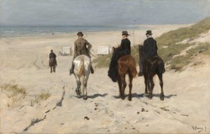 Aamuajelu pitkin rantaa Morgenrit langs het strand