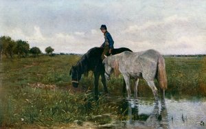 Hevosten juotto, 1871, 1912. tekijältä Anton Mauve