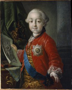 Muotokuva suurruhtinas Pavel Petrovitš Romanovista (1754-1801) lapsena. (Suurruhtinas Pavel Petrovitšin muotokuva lapsena). Venäjän keisari 1796-1801. Anton Pavlovich Losenkon (1737-1773) maalaus, öljy kankaalle
