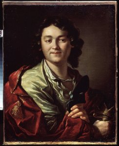Muotokuva koomikko Fedor (Fjodor) Volkovista (noin 1729-1763), ensimmäisen venäläisen teatterin perustaja (Muotokuva F. Volkovista, ensimmäisen venäläisen teatterin perustaja). Anton Pavlovich Losenkon (1737-1773) maalaus öljy kankaalle