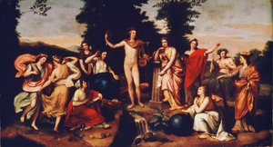 Apollo ja kolme armoa, n. 1750-60 tekijältä Anton Raphael Mengs