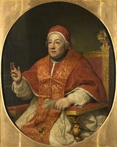 Le pape Clement XIII - Muotokuva paavi Klemens XIII:sta (1693-1769), kirjoittanut Mengs, Anton Raphael (1728-1779). Öljy kankaalle. Mitat: 114x95 cm. Tukholman kansallismuseo tekijältä Anton Raphael Mengs