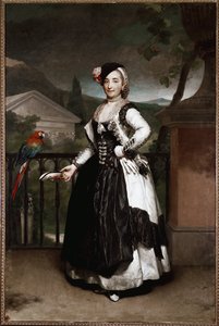 Muotokuva markiisi de Llanosta, Isabel Parrenosta puvussa Manchan alueelta Wienin hovissa. Anton Raphael Mengin (1728-1779) maalaus. 1787 Madrid. St. Fernando Royal Academy Museum). tekijältä Anton Raphael Mengs