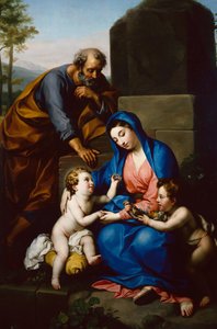 Pyhä perhe vauvan kanssa Pyhä Johannes Kastaja tekijältä Anton Raphael Mengs