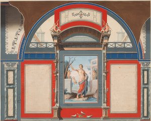 Roomalaisen talon seinämaalaus Villa Negronin alueella Roomassa, Venus eroteilla. 1778