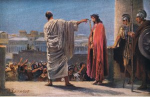 Jeesus Pilatuksen edessä, The John Winston Companyn julkaisemasta Hulberts Story of the Biblesta, 1932