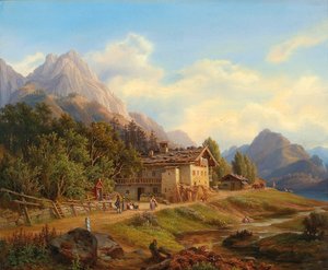 Saksa: Partie am Hintersee Ramsaussa lähellä Berchtesgadenia.