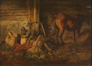 Talli sisätiloissa hevonen