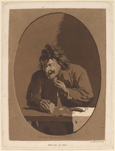 Talonpoika syöminen tekijältä Anton Spreng after Adriaen Brouwer; published by Joseph Eder