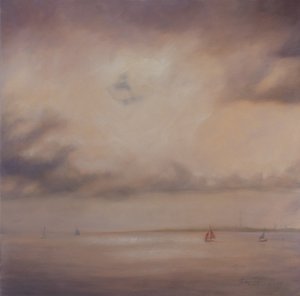 Veneperhe, 2014 (öljy kankaalle) tekijältä Antonia Myatt