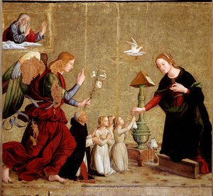 Julistus kardinaali Juan de Torquemadan kanssa (maalaus, n. 1460)