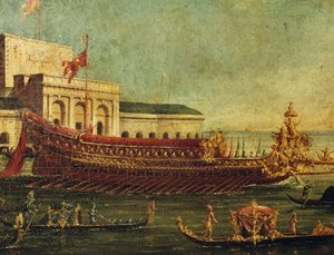 Bucentaur (Venetsian dogien osavaltion keittiö), Italia tekijältä Antonio (studio of) Canaletto
