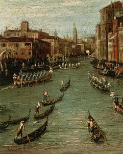 Historiallinen regatta: Gondolit Grand Canalilla tekijältä Antonio (studio of) Canaletto