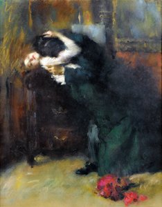 Suudelma Antonio Ambrogio Alciati (1878-1929), - Pastelli paperille, 56x44 cm - Yksityiskokoelma