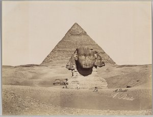 Sphinx et la Pyramide de Chephren (albumin hopeakuva)