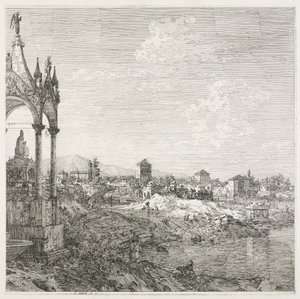 Näkymät: Piispan hauta, 1735-1746. tekijältä Giovanni Antonio Canal