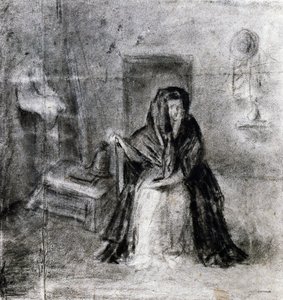 Istuva nainen, Antonio Canova (1757-1822), piirros, piirustus. tekijältä Antonio Canova