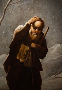 Vanha mies lumessa tekijältä Antonio Cifrondi